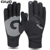 Giyo Thermal Fleece Winter Cycling Gloves Full Finger Bicycle Outdoor Sport Mittens MTB Road Bike Full Hand Touch Screen Glove