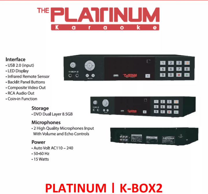 The Platinum Karaoke KBOX 2 KS40 Player Black with 21,000+++ OPM