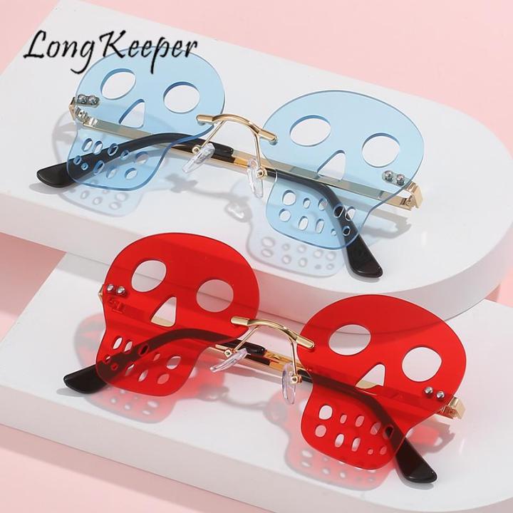 y2k-womens-sunglasses-rimless-metal-skull-party-halloween-men-frameless-hip-hop-personality-dancing-glasses-decorate-longkeeper