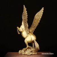 Copper Statue Folk Old China Fengshui Brass Zodiac Year Fly Horse Pegasus Auspicious Home Decor Statues For Decoration