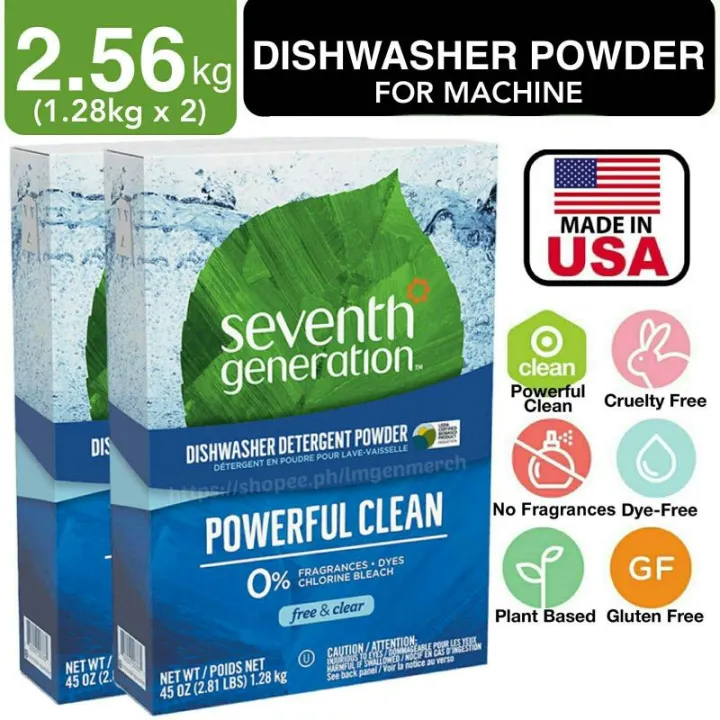 Dishwasher Detergent Powder 2.56kg Seventh Generation Natural Machine