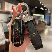 ™▣ Leather Keychain Soft TPU Car Smart Key Cover Case Fob for Tesla Model X Car Key Shell Bag Holder Protector Car Accessories