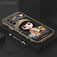 Hontinga ปลอกกรณีสำหรับหัวเว่ย Nova Y70 Y70บวกกรณีแฟชั่นการ์ตูนน่ารักสาวหรูหราชุบโครเมี่ยม Soft TPU สแควร์โทรศัพท์กรณีเต็มปกกล้องป้องกันป้องกัน Gores กรณียางสำหรับสาวๆ