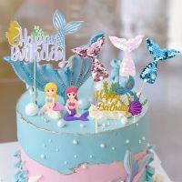 【CW】☌ஐ﹉  Decoration Sequin Tail Toppers Theme Kids Happy Birthday Baby Shower