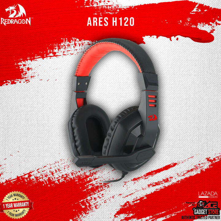 Redragon H120 Ares Gaming Headset, Wired Over Ear PC Gaming Headphones with Mic Builtin Noise