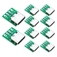 10 PCS TYPE-C USB3.1 16 Pin Female to 2.54mm Type C Connector 16P Adapter Test PCB Board Plate Socket for Data Transfer