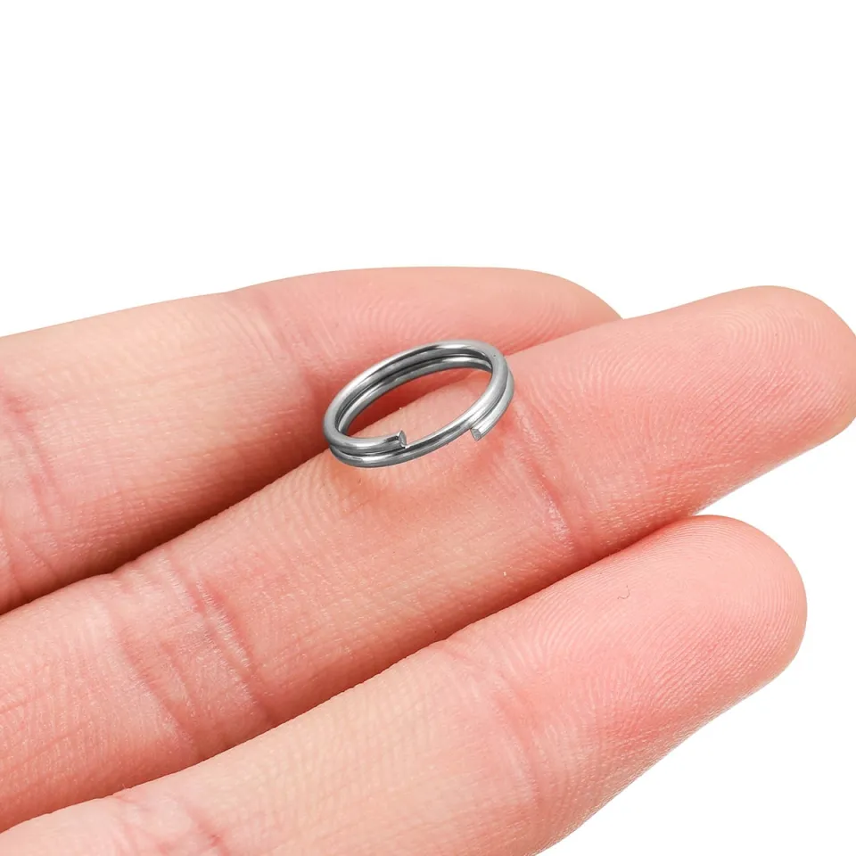 50/100pcs/lot 5-15mm Stainless Steel Open Double Jump Rings for DIY Key  Double Split Rings Connectors for Jewelry Making (Color : Stainless Steel,  Size : 0.6x5mm) 