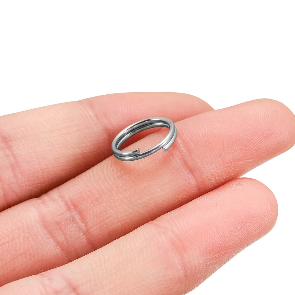 50/100pcs/lot 4-12mm Stainless Steel Open Double Jump Rings for Key Double  Split Rings Connectors DIY Craft Jewelry Making (Color : Steel 100pcs, Size  : 0.6x6mm) 