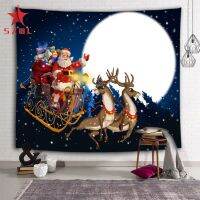 【ขาย】1PC Christmas แขวนผนัง Tapestry Home ของตกแต่งพื้นหลังสำหรับห้องนอนเตาผิง