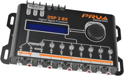 PRV AUDIO DSP 2.8X Car Audio Crossover and Equalizer 8 Channel Full Digital Signal Processor DSP with Sequencer