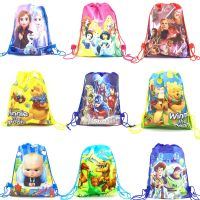 5/10/20/30Pc Disney Cartoon Winnie the Pooh Encanto Toy Story Non-woven Fabrics Shopping Bag Six Princess Drawstring Backpack