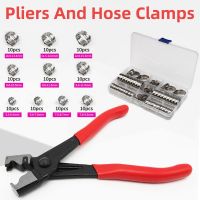 Single ear hoop pliers 304 Single Ear Stepless Hose Clamps Water Pipe Pliers Caliper 100pcs Stainless Steel Hose Clamps