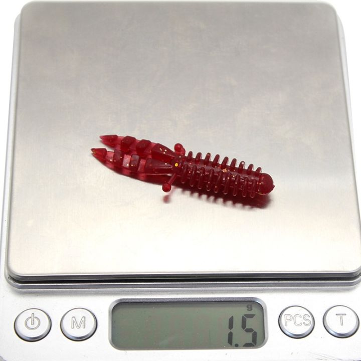 hot-6pcs-set-silicone-rubber-fake-maggots-bait-shrimp-new-tail-soft-worm-fishing-lures-5-5cm-1-5g