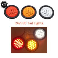 【LZ】●  1pcs 24V 4.3  24 LED Round Car Trail Light Brake Stop Side Marker Turn Indicador de Aviso Truck Trailer Reflector ATV