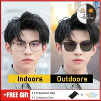 แว่นกรองแสง แว่นตากรองแสง โฟโตโครมิก แว่นสายตาป้องกันรังสีสำหรับผู้ชาย Guys เปลี่ยนเลนส์ได้ แว่นตาเปลี่ยนผ่าน ป้องกันรังสีบลูเรย์ แว่นตาคอมพิวเตอร์ แว่นตากันแดดป้องกันแสงแดด UV400 เลนส์เปลี่ยนสีอัตโนมัติ แว่นกรองแสง แว่นตากรองแสง โฟโตโครมิก แว่นสายตาป้องกันรังสีสำหรับผู้ชาย Guys เปลี่ยนเลนส์ได้ แว่นตาเปลี่ยนผ่าน ป้องกันรังสีบลูเรย์ แว่นตาคอมพิวเตอร์ แว่นตากันแดดป้องกันแสงแดด UV400 เลนส์เปลี่ยนสีอัตโนมัติ