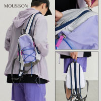 MOUSSON กระเป๋าไนลอนผู้หญิงสีตัดกัน,กระเป๋าเป้สะพายหลังผู้ชายกระเป๋าเดินทางกันน้ำความจุมากกระเป๋ากีฬากลางแจ้ง