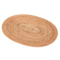 Rattan Woven Placemats Oval Round Table Mats Non Slip Heat Resistant Place Mat Natural Multipurpose Placemat 30X40cm