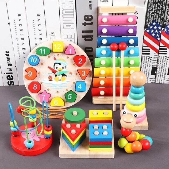 Wooden Educational Toys Building Blocks Kid Learning Toy Baby