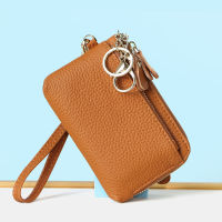 Ladies Pocket Leather Key Ring Wallet Cowhskin Short Luxury nd Design Card Bag Multi-function Large Capacity Wrist Bag