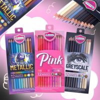 ดินสอสี มาสเตอร์อาร์ต 12 สี รุ่น Pink / Metallic / Greyscale ไส้สีคุณภาพเยี่ยม สูตรพิเศษจากมาสเตอร์อาร์ต คัดมาเฉพาะ คนรั
