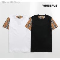 【แขนสั้น】 เสื้อยืดแขนสั้นผ้าฝ้ายพิมพ์ลาย burberry แฟชั่นแบบ unisex gift gift Christmas Gift