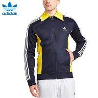 เสื้อแจ็กเก็ตบางแบบยุโรปดั้งเดิม Adidas F78145สีกรมท่า/เหลือง