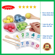 TẶNG QUÀ Bộ đồ chơi giáo cụ Montessori thực hành tập dùng thìa và đũa gắp
