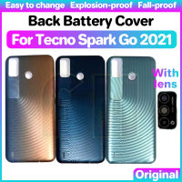 ฝาหลังปิดโทรศัพท์หลังตัวเครื่องกระจกสำหรับ Infinix TECNO Spark Go 2021ตัวเครื่องกระจกเลนส์กล้องถ่ายรูปประตูกระจกฝาหลัง