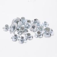 {Haotao Hardware} 5/10/20Pcs M3 M4 M5 M6 M8 M10ชุบสังกะสีสี่กรงเล็บ Nut ลำโพง Nut T-Nut ตาบอด Tee ถั่ว Pronge เฟอร์นิเจอร์