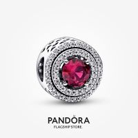 Official Store Pandora Red Sparkling Levelled Round Charm