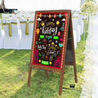 UNHO 100x52cm กระดานดําเรืองแสงสองด้าน Led Message Writing Board ปรับความสว่างได้ ยุบได้