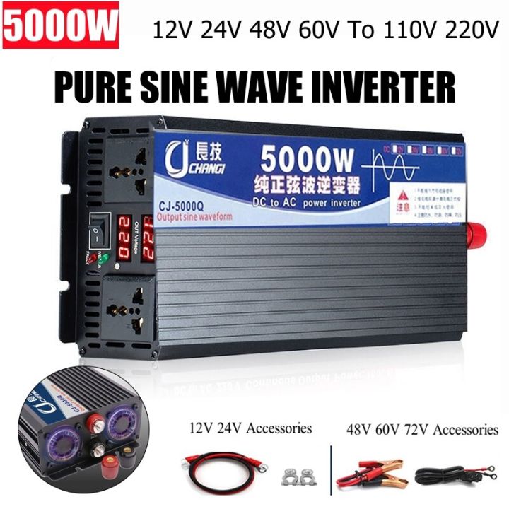 ygdgs Inverter DC 12V 24V 48V 60V to AC 110V 220V Voltage Transformer Pure  Sine Wave 3000W 4000W 5000W Power Converter Solar Inverter