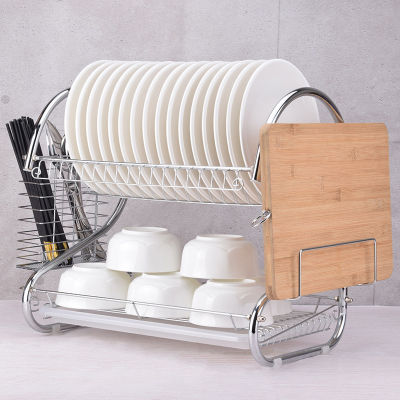 2 Tier Strainer Holder Tray Dish Bowl Drying Rack Drainer Plate Holder Storage Shelf Cup Tableware Bowl Basket Kitchen Accessori