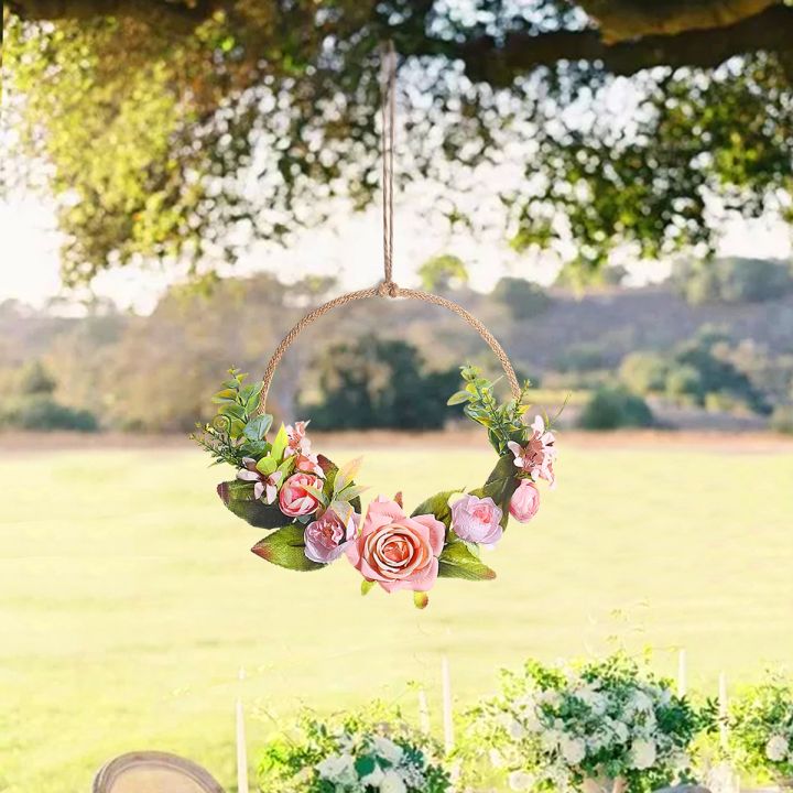 hoop-wreath-artificial-flower-and-vine-wreaths-garlands-wall-hanging-pendant-christmas-door-decor-wedding-garlands-for-home-gift