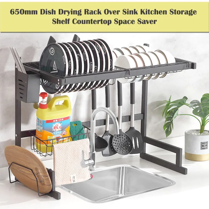 650mm Dish Drying Rack Over Sink Kitchen Storage Shelf Countertop Space