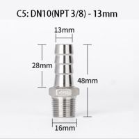 WEPHOTO 304สแตนเลสท่อ Barb 1/8 1/4 3/8 1/2ชาย NPT Home Brew Fitting น้ำการใช้ Air อุตสาหกรรมท่อ Barb To Fiting Pipa เชื่อมต่อ