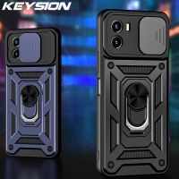 KEYSION Shockproof Case for VIVO Y15A Y15S Y15C Y01 Push Pull Camera Protection Ring Stand Phone Cover for VIVO Y91 Y93 Y95 Y91C