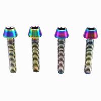 【LZ】卐○℗  Parafuso de titânio para cabos de mudança m4 x8/15/20mm cone sextavado soquete cabeça ouro multicolorido ti parafusos ti parafusos ti fixadores 4 peças