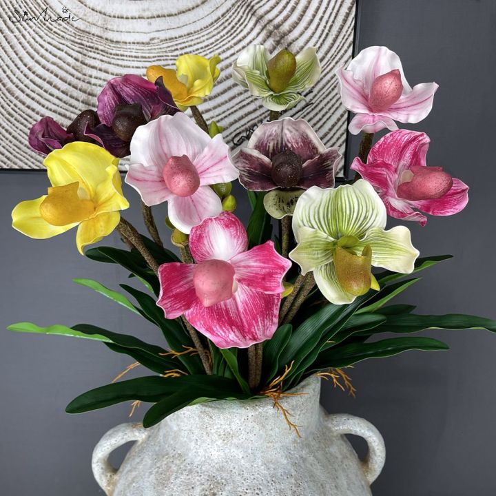 cw-sunmade-high-end-paphiopedilum-orchid-bouquet-fake-flowers-home-wedding-decore-flores-artificales-flower-arrangement-supplies