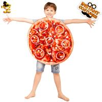 Round Pizza Costume for Boys Girls Role Play Kids Food Pizza Tunic Clothes Cosplay Costume Dress Up Christmas Halloween