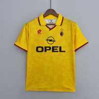 A7 AC MlLAN AWAY YELLOW 1995 1996 RETRO FOOTBALL SHIRT SOCCER JERSEY WEAH MALDINI BARESI