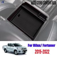 สำหรับโตโยต้า Fortuner Hilux 2015 2016 2017 2018 2019 2020 2021 2022ที่เท้าแขนรถกล่องเก็บคอนโซลกลางออแกไนเซอร์ถาดพาเลท