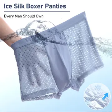 Shop Ice Silk Set Of 4pcs Underwear Set For Men Breathable Underwear Set  For Men Original Briefs For Men Adult Plus Size On Sales Brief For Men  Adult Makapal For Sex Mens