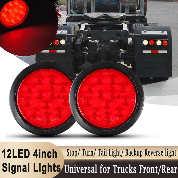 thumbnail image 2 of 2pcs 4 Inch Round LED Stop/Tail/Reverse Lights – IP67 Waterproof – For Truck, Trailer, RV 2 of 4