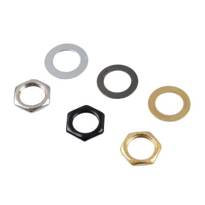 12 Sets 9mm Electric Bass Guitar Nut Washer For Input Output Jack,M9 Bass Guitar Socket Nut Gasket Silver Gold Black For Choose