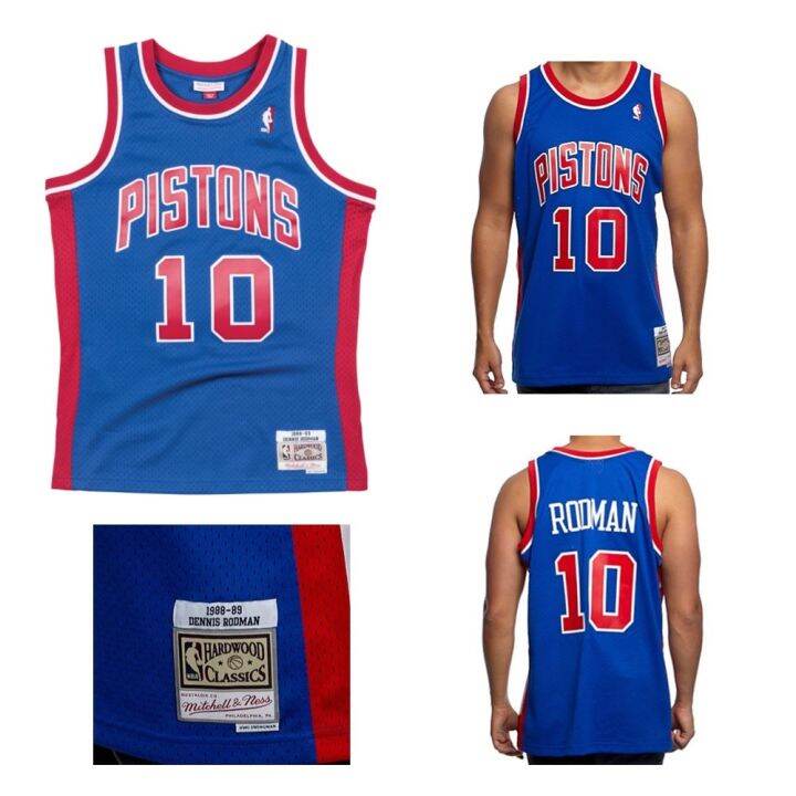 Detroit Piston No.10 Dennis RoDman Retro Basketball Jersey Lazada.co.th