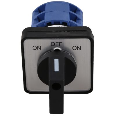 AC660V 25A 2-Pole 3-Position Momentary Plastic Rotary Changeover Switch Blue+Black