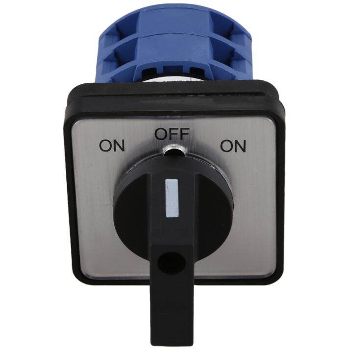 ac660v-25a-2-pole-3-position-momentary-plastic-rotary-changeover-switch-blue-black