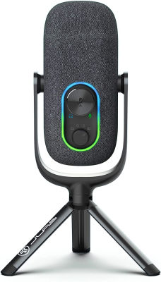 JLab JBuds Talk USB Microphone | Black | USB-C Output | Cardiod, Omni, Stereo, and Bi-Directional | 96k Sample Rate | Volume Control, Gain Control, and Quick Mute | 3.5mm AUX | Plug and Play