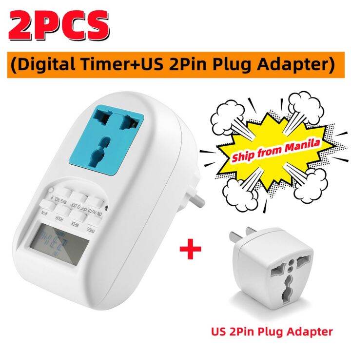 【READY STOCK】 Digital Timer AL06 Electronic Digital Mains EU Plug In
